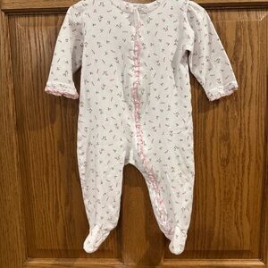 Kissy Kissy Rosebud Footie Pajamas 9M Pima Cotton Cottagecore